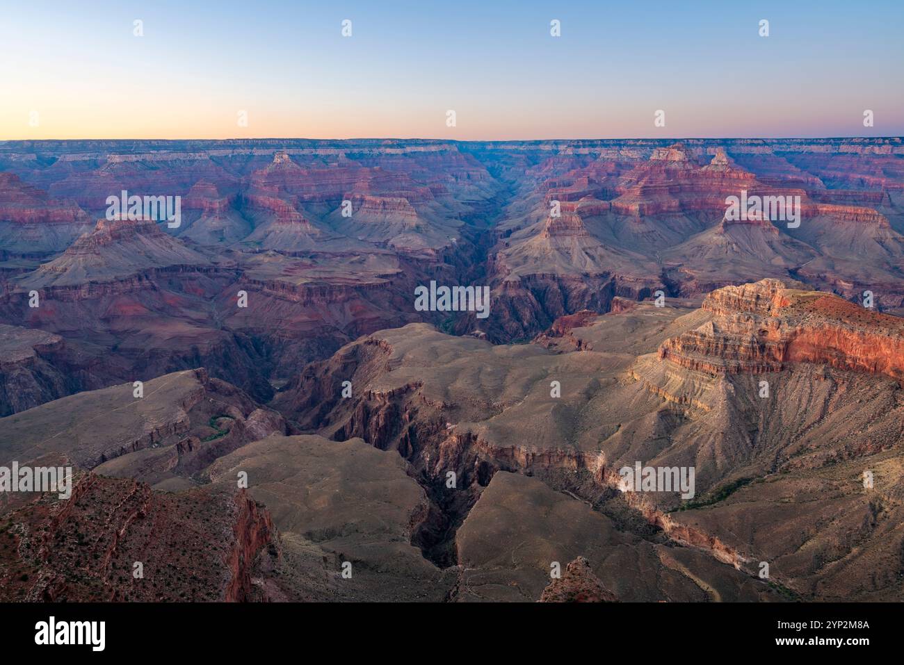 Grand Canyon at dusk, Yavapai Point, Grand Canyon National Park, UNESCO World Heritage Site, Arizona, United States of America, North America Stock Photo