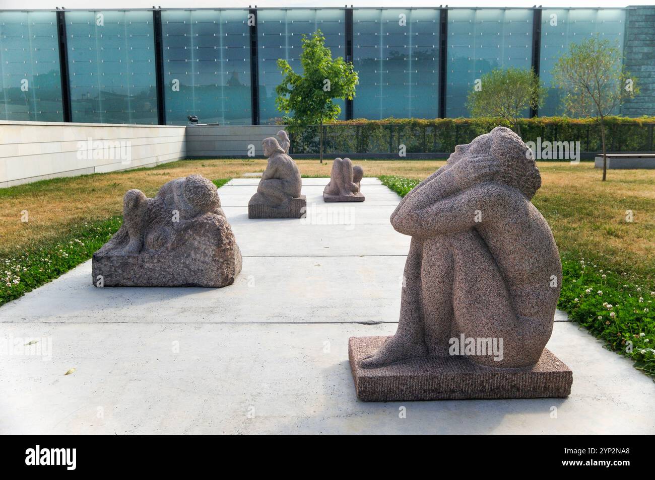 Sculptures outside the Kumu Art Museum, Tallinn, Estonia, Europe Stock Photo