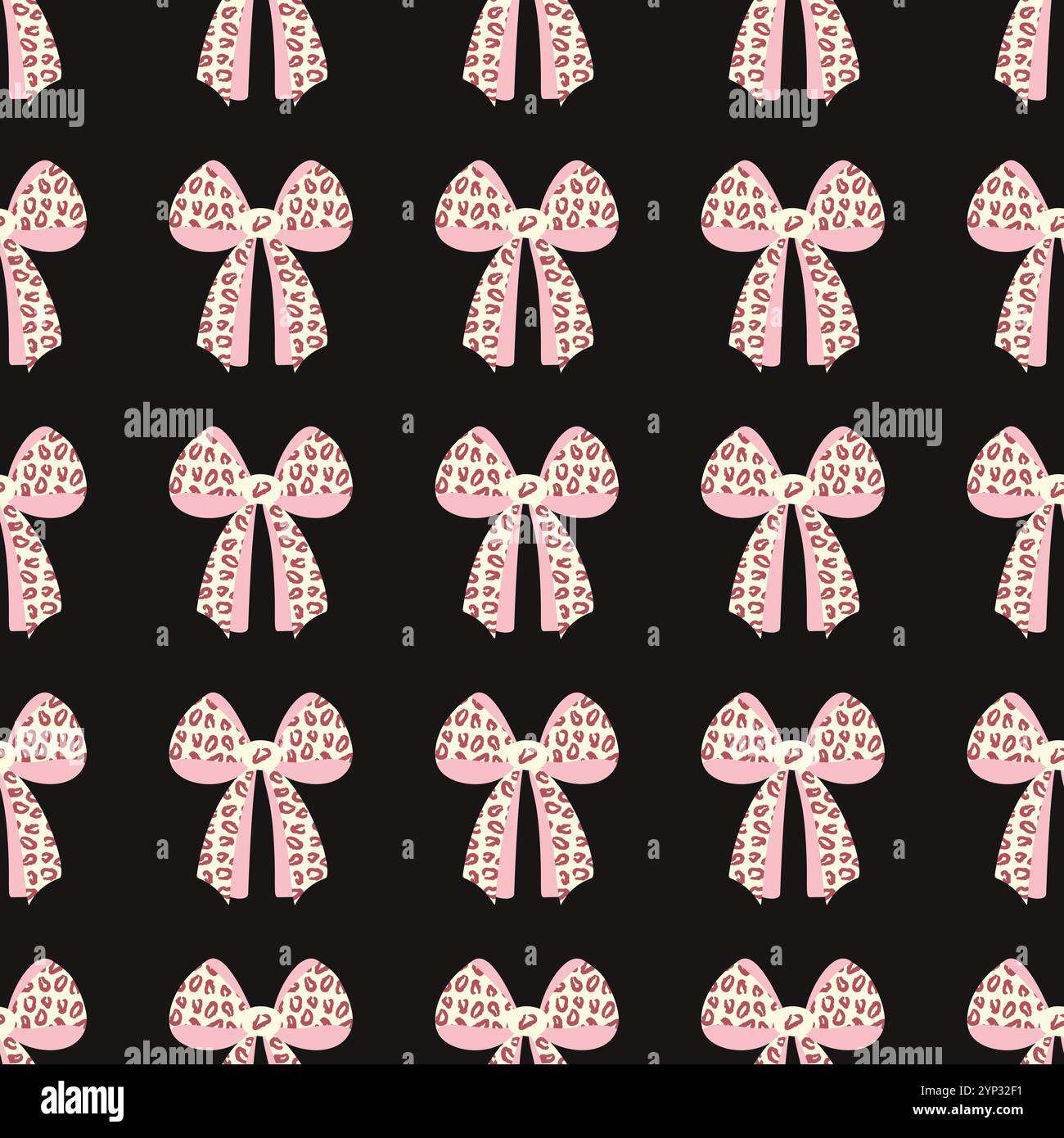 A seamless pattern with flat textured bows and ribbons Stock Vector ...