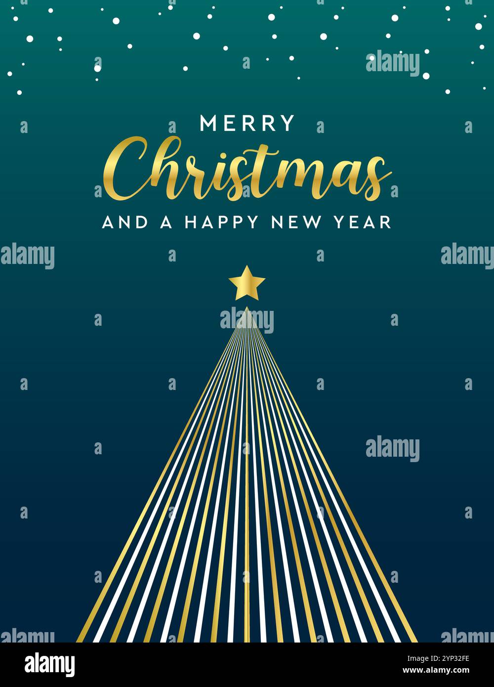 christmas greeting card with minimalistic fir tree vector illustration ...
