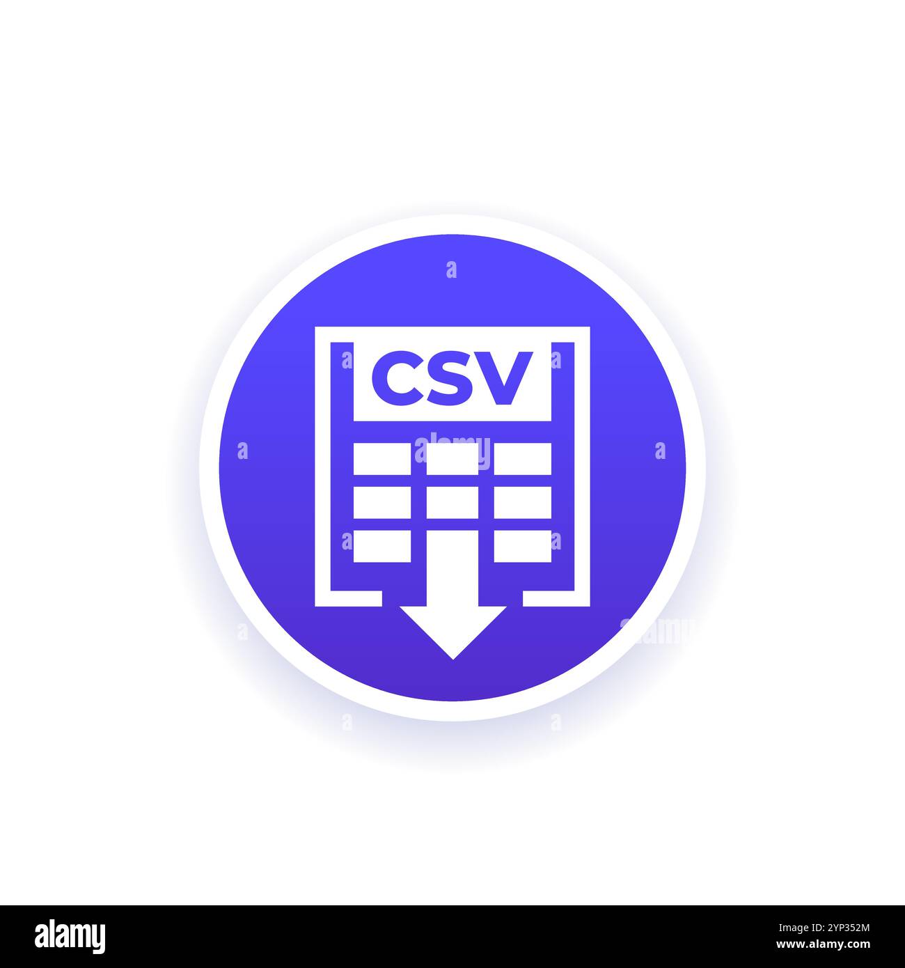 csv file download icon, vector design Stock Vector
