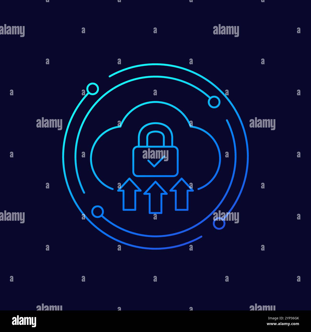 upload to secure cloud icon, linear design Stock Vector Image & Art - Alamy