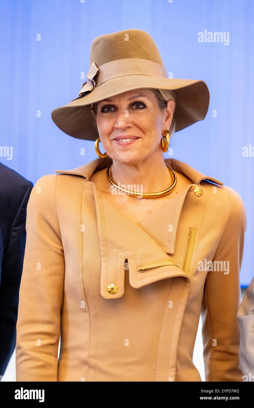 Den Haag, The Netherlands, 2024-11-28 15:11:08 THE HAGUE, 28-11-2024, Mauritshuis Her Majesty Queen Máxima will be present on Thursday afternoon, 28 November, at the signing of the international collaboration between the Princess Máxima Center for pediatric oncology, the Hopp Children's Cancer Center in Heidelberg (KiTZ) and the Institut Curie in Paris. The signing of EU CAN KIDS will take place in the Mauritshuis in The Hague. PHOTO: NLBeeld/POOL/Schoemaker  Credit: NL Beeld / Patrick van Emst Stock Photo