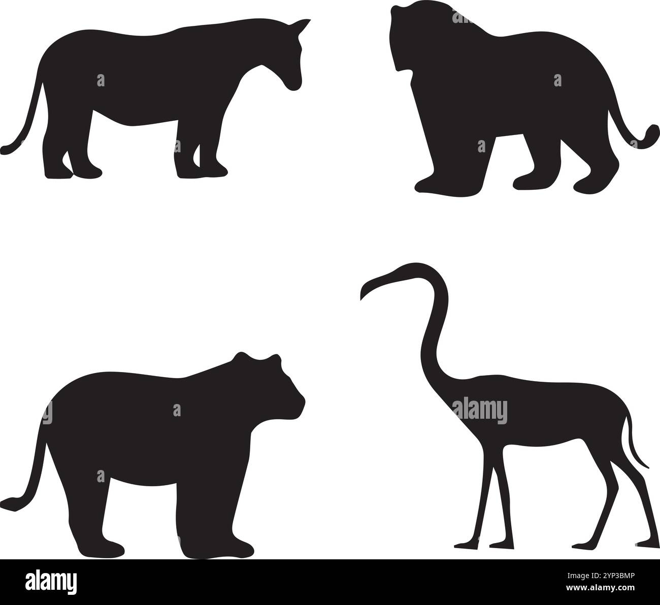 Group Animal Silhouette 01 Stock Vector Image & Art - Alamy