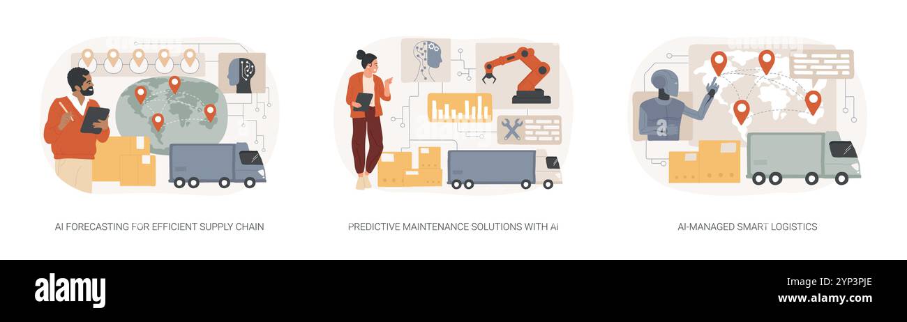 AI in Supply Chain Management abstract concept vector illustrations ...