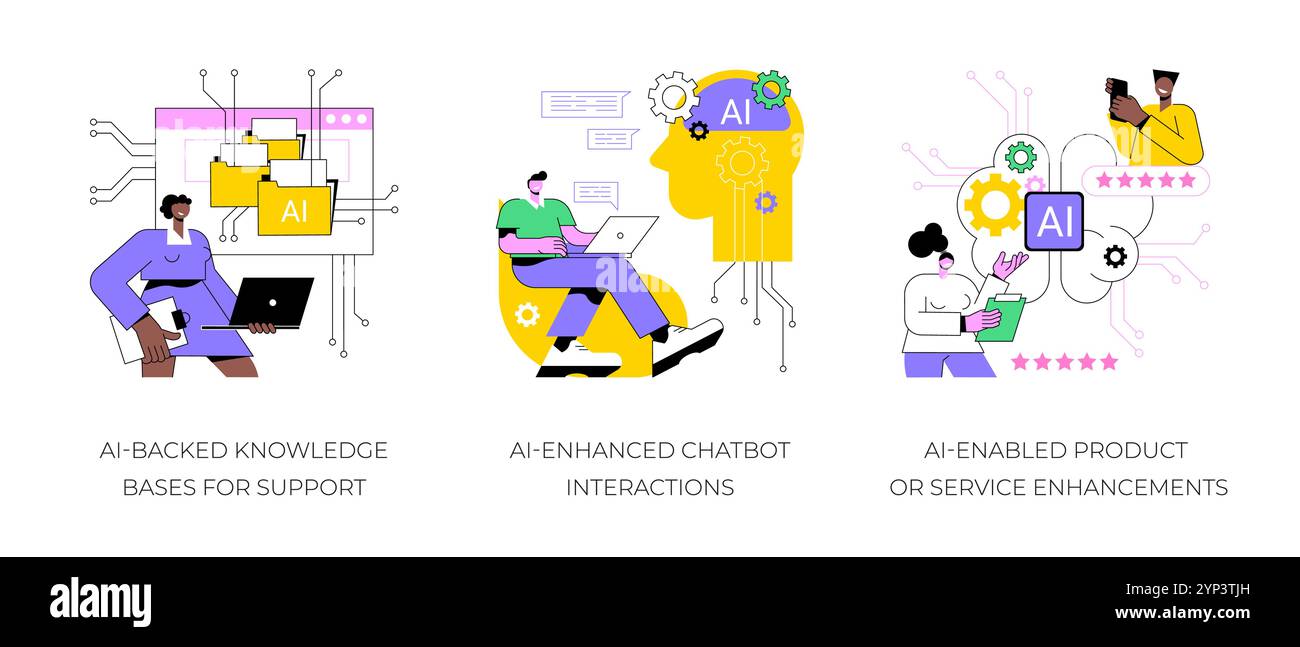 Natural language technology in Customer Service abstract concept vector ...