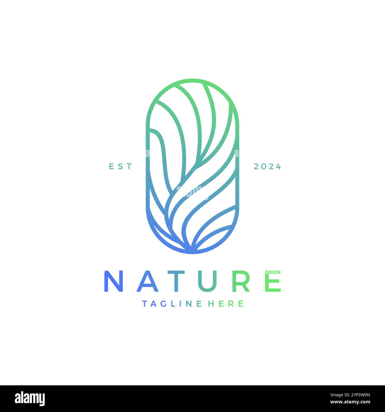 Leaf Line Nature Design Vector. Organic Logo Symbol Stock Vector