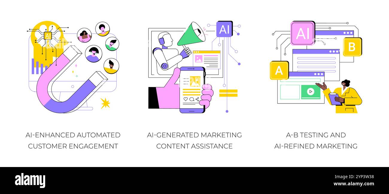 AI in product advertising abstract concept vector illustrations Stock ...