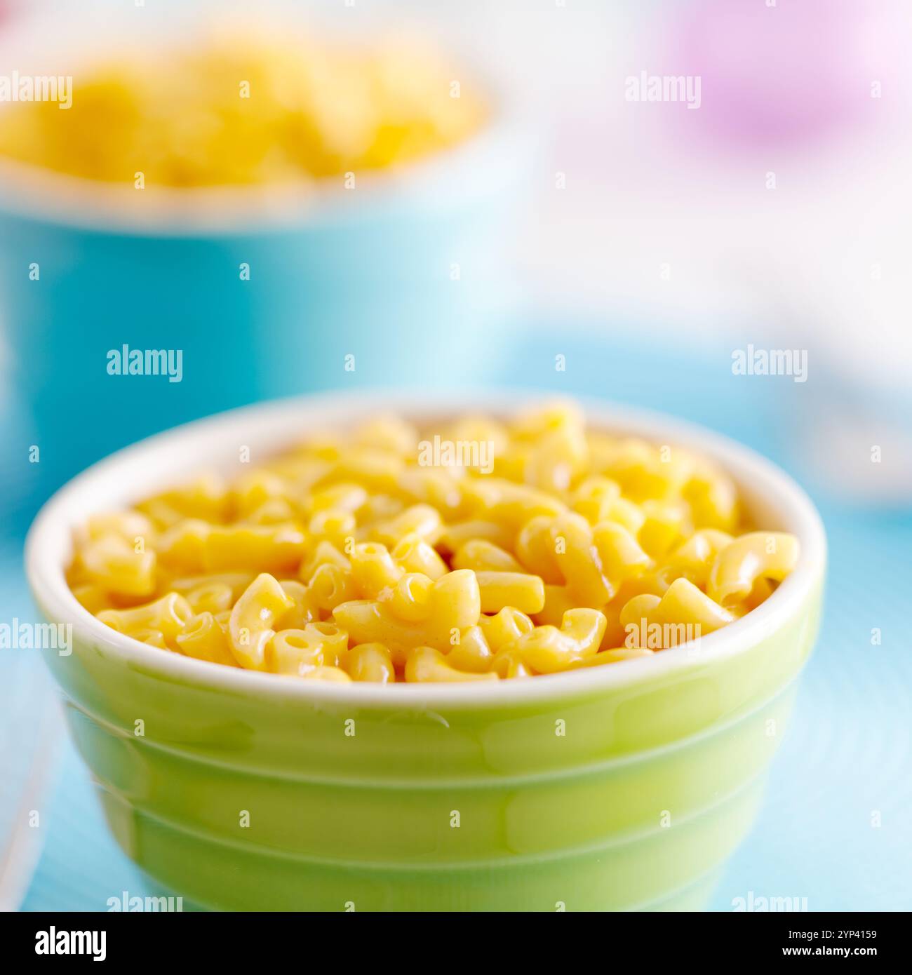 macaroni and cheese kids food. Stock Photo