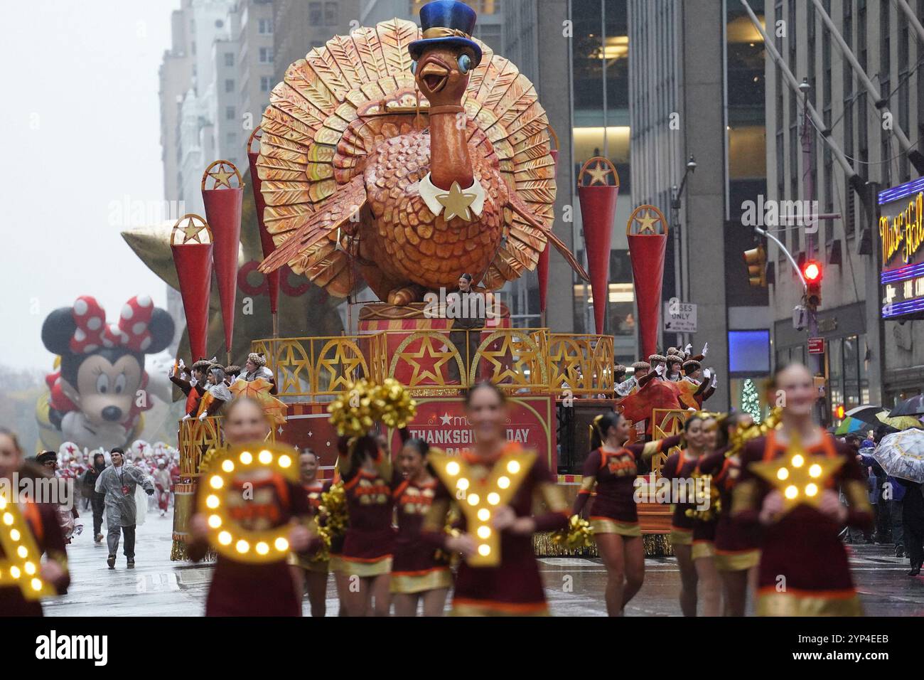 Charli DAmelio, Tom Turkey by Macys, Float out and about for Macy's Thanksgiving Day Parade, Midtown Manhattan, New York, NY, November 28, 2024. Photo By: Kristin Callahan/Everett Collection Stock Photo