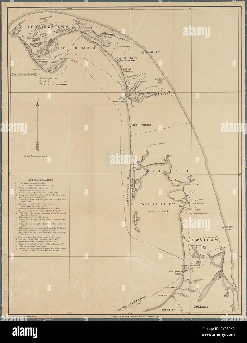 [Map of eastern Cape Cod, Massachusetts]: for J.K. Wiggin's edition of ...