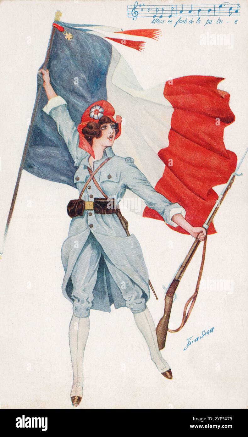 WW1-era patriotic postcard with child dressed as Canadian WW1-era patriotic postcard with child dressed as Canadian
