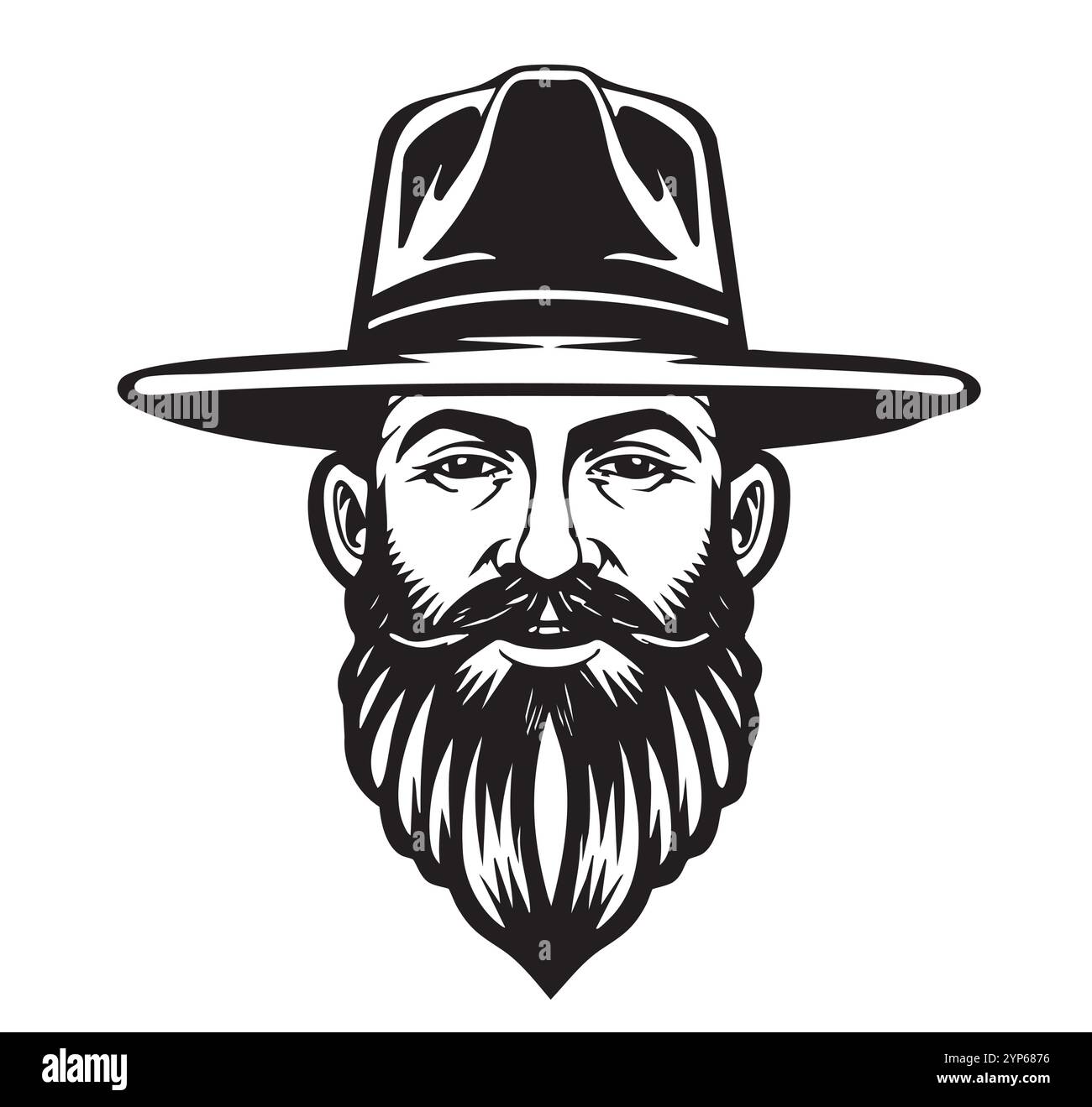 Vector drawing. Jewish man face sketch Stock Vector