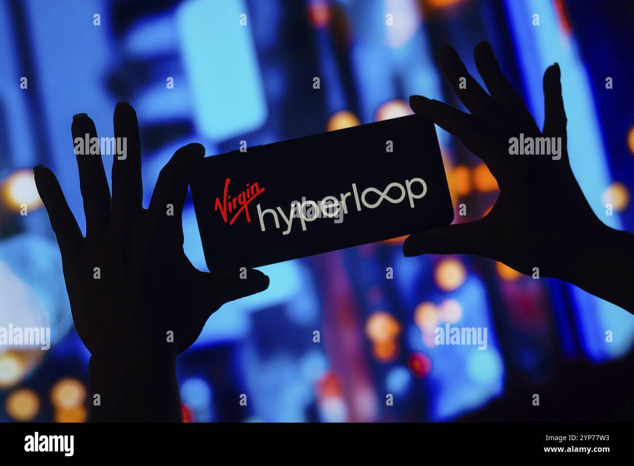 Project Hyperloop One Logo In this photo illustration, the Virgin Hyperloop One logo is displayed ...