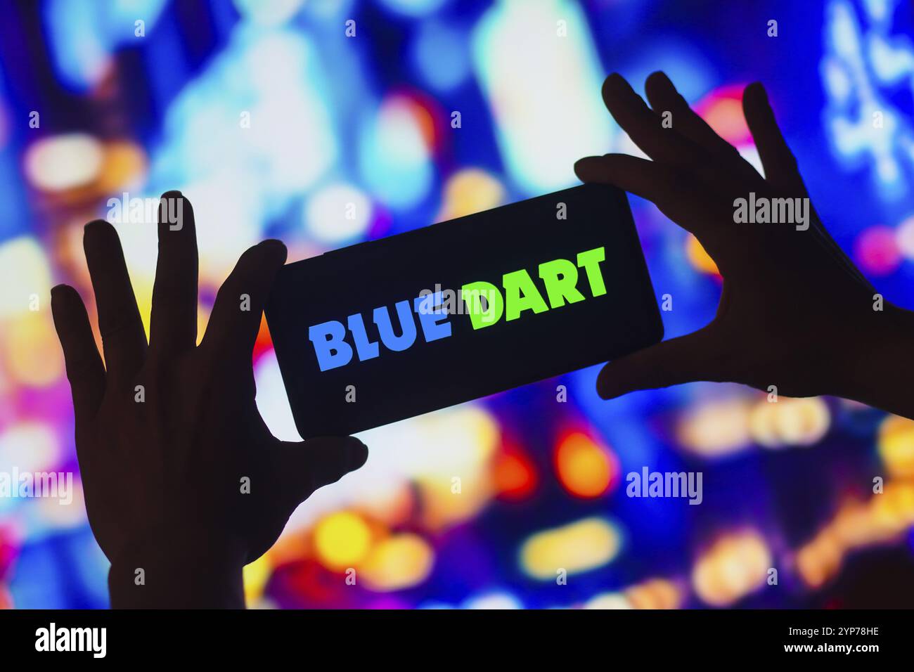 In this photo illustration the Blue Dart Express logo is displayed on a smartphone screen Stock Photo Alamy