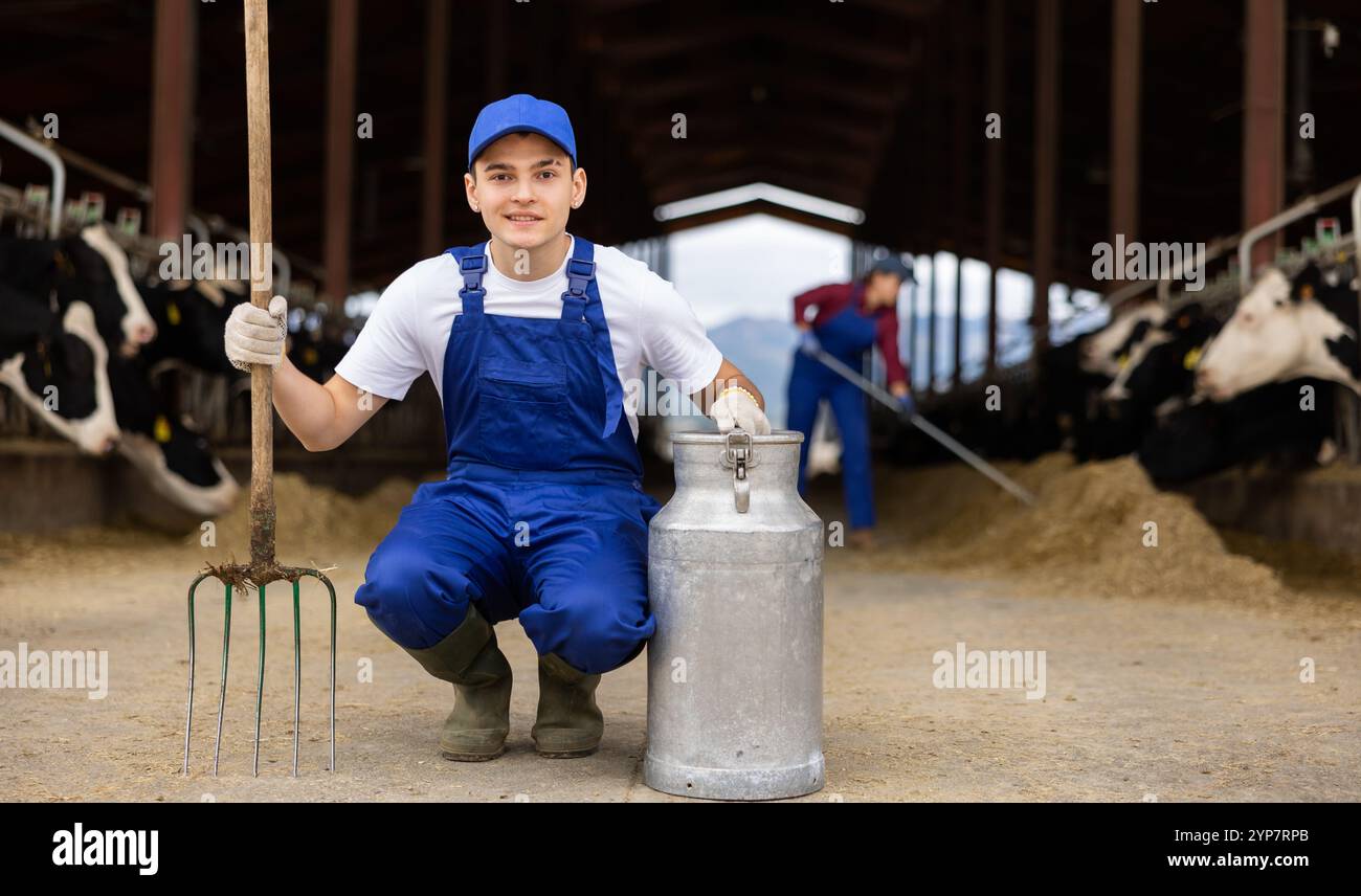 Farmer holding rake hi-res stock photography and images - Alamy