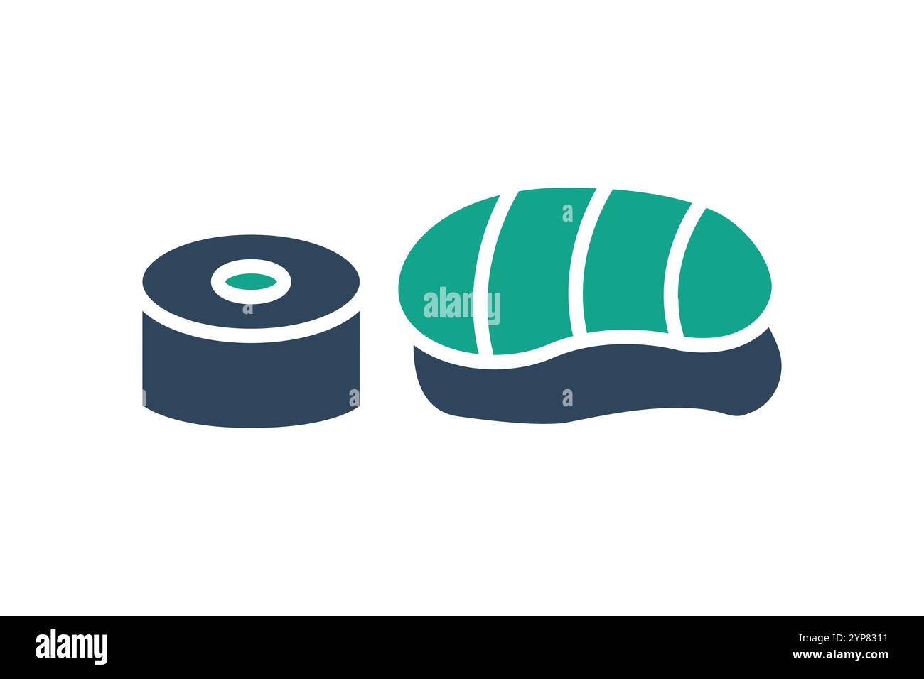 Sushi icon. solid icon style. icon related to meal. meal elements vector illustration Stock Vector