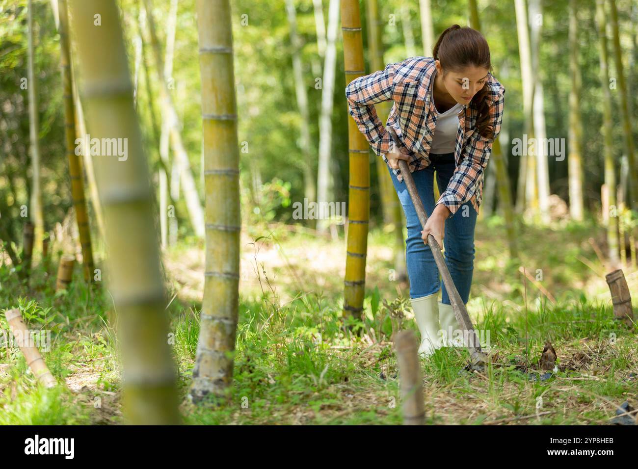 Portrait smile woman bamboo hi-res stock photography and images - Alamy