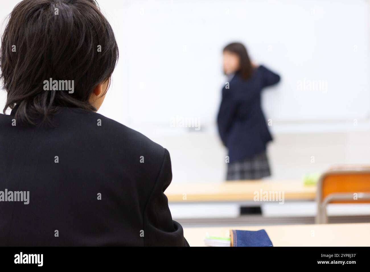 Junior high school students studying at a cram school Stock Photo