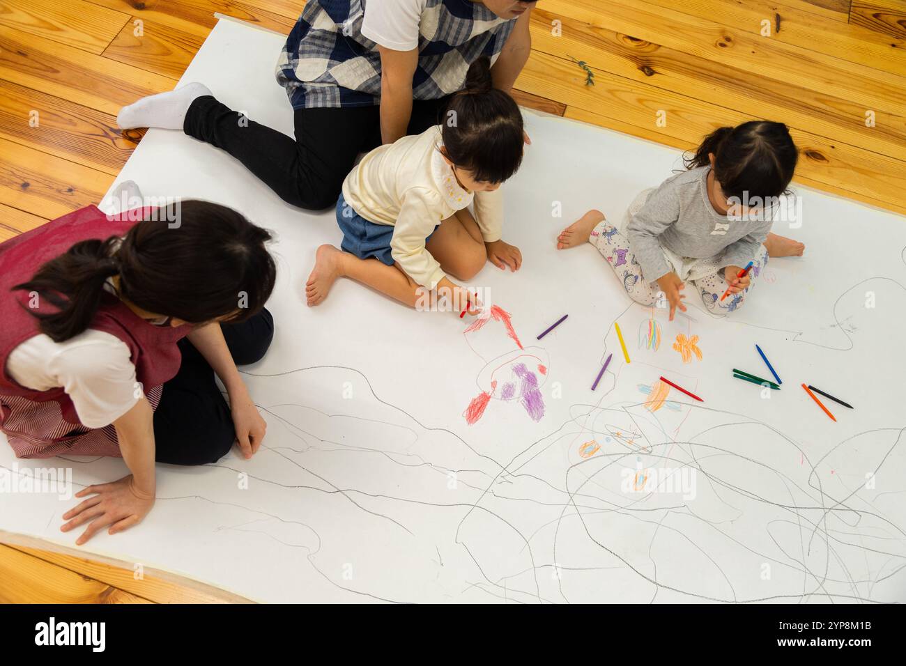 School children drawing a picture Stock Photo - Alamy