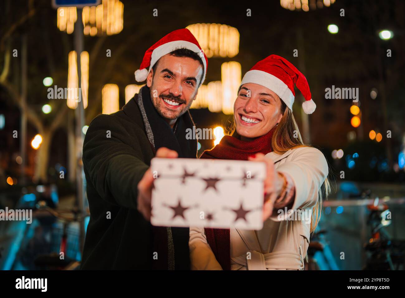 Couple - Holiday Cheers! Santa With Beer Holder Stocking  Sweater