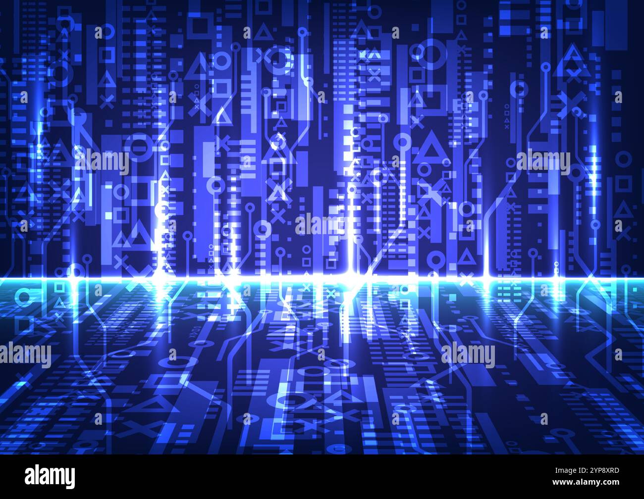 Abstract background with blue elements technology, stock vector Stock Vector