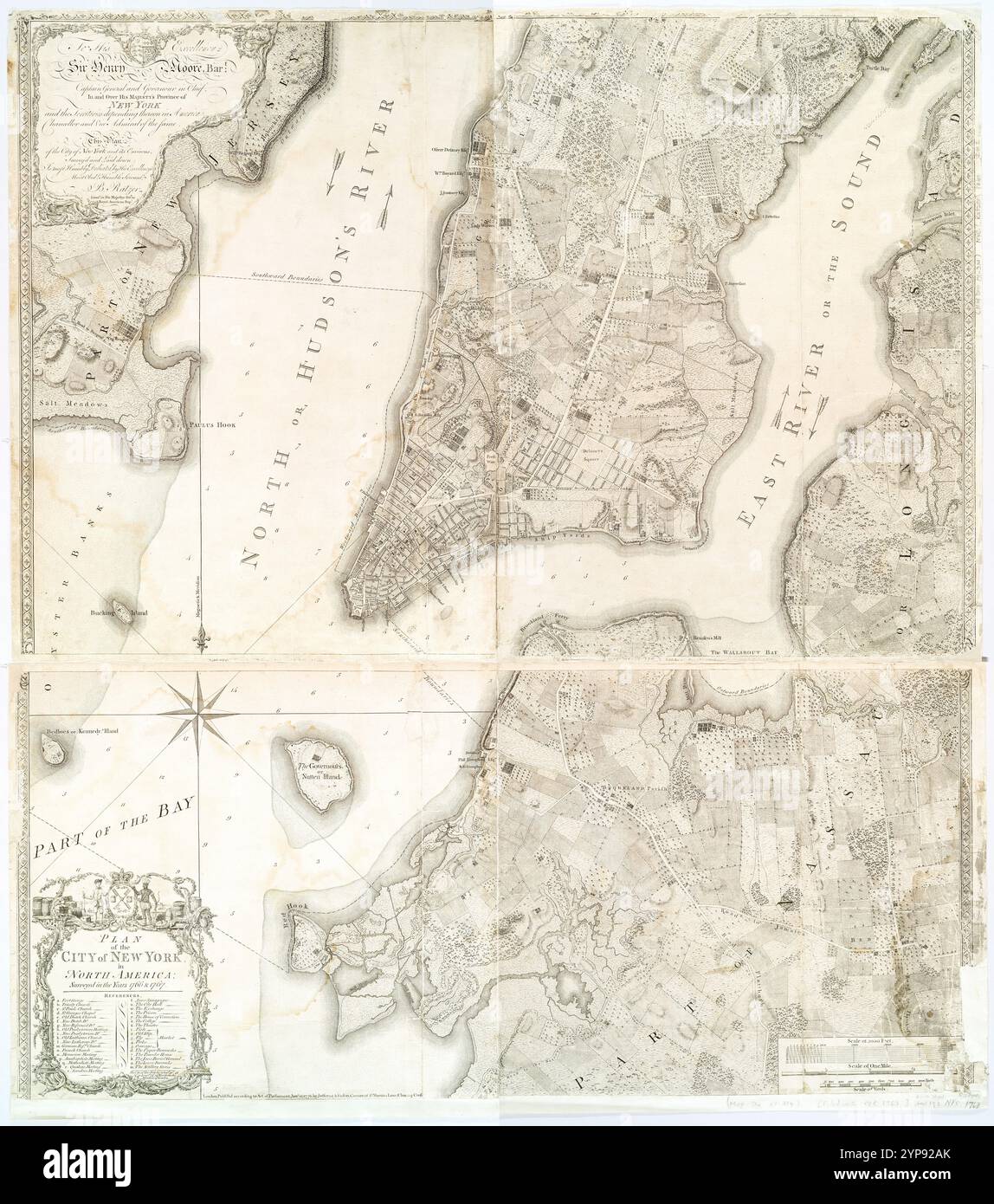 Plan of the city of New York in North America : surveyed in the years ...