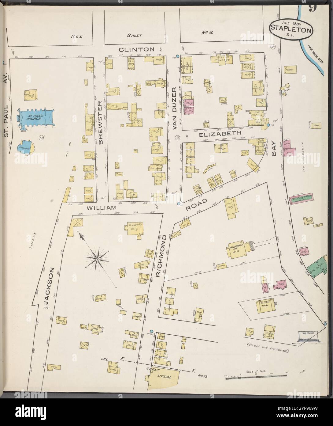 Staten Island, Plate No. 9 [Map bounded by Clinton, Bay, Jackson] 1884 ...