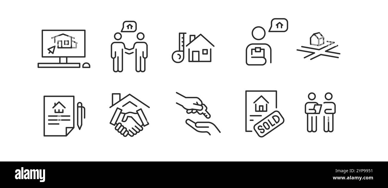 Real Estate Icons Set Stock Vector Image & Art - Alamy