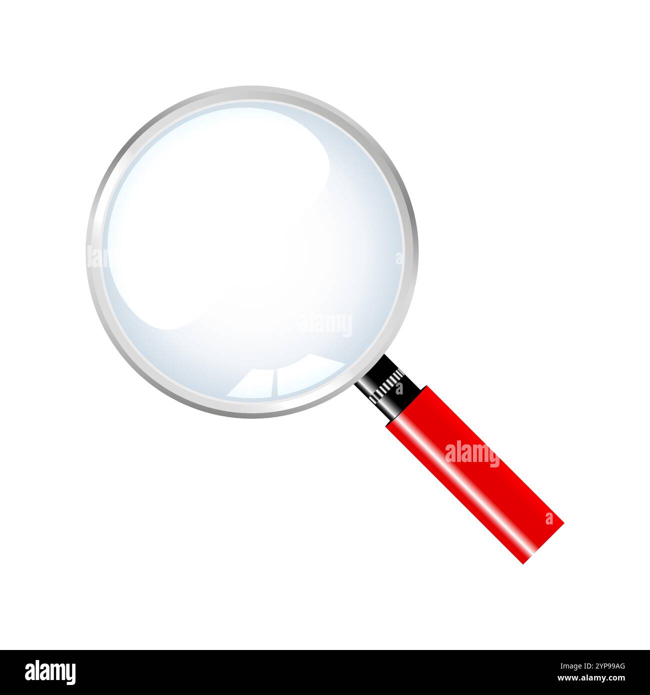 Magnifying glass loupe with gray handle on white background Stock ...