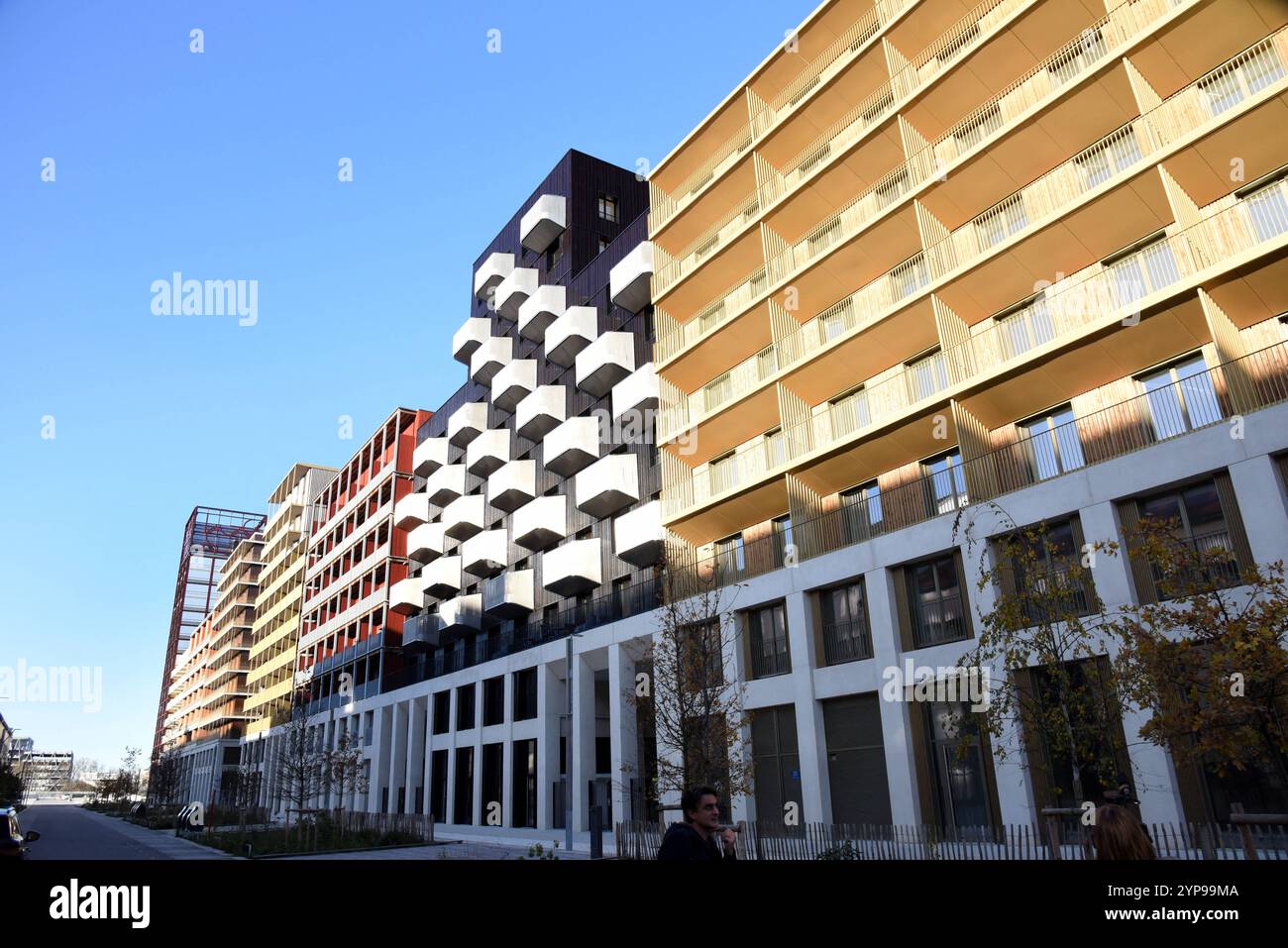 Saint Denis, France. 28th Nov, 2024. Valerie Letard, French Minister of Housing and Urban Renovation visits to the Olympic Village and presentation of the EcoQuartier label in Saint-Denis, France on November 28, 2024 Photo by Alain Apaydin/ABACAPRESS.COM Credit: Abaca Press/Alamy Live News Stock Photo