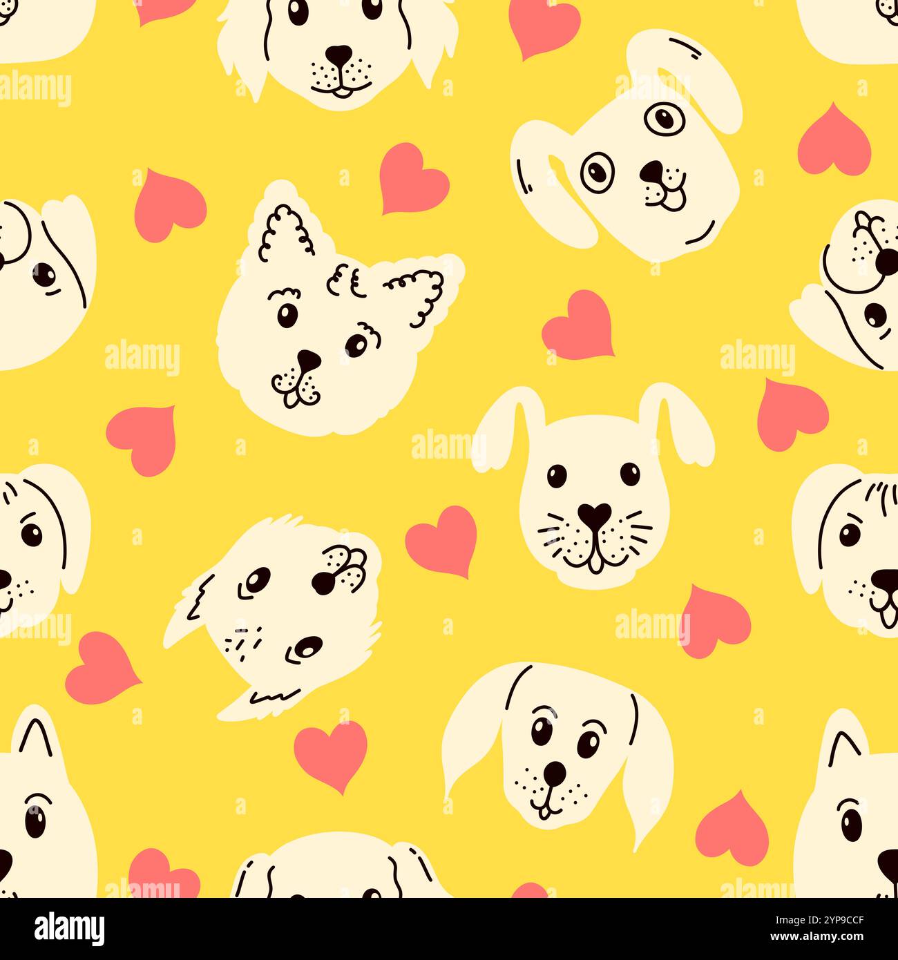 Seamless pattern dog faces Stock Vector Images - Alamy