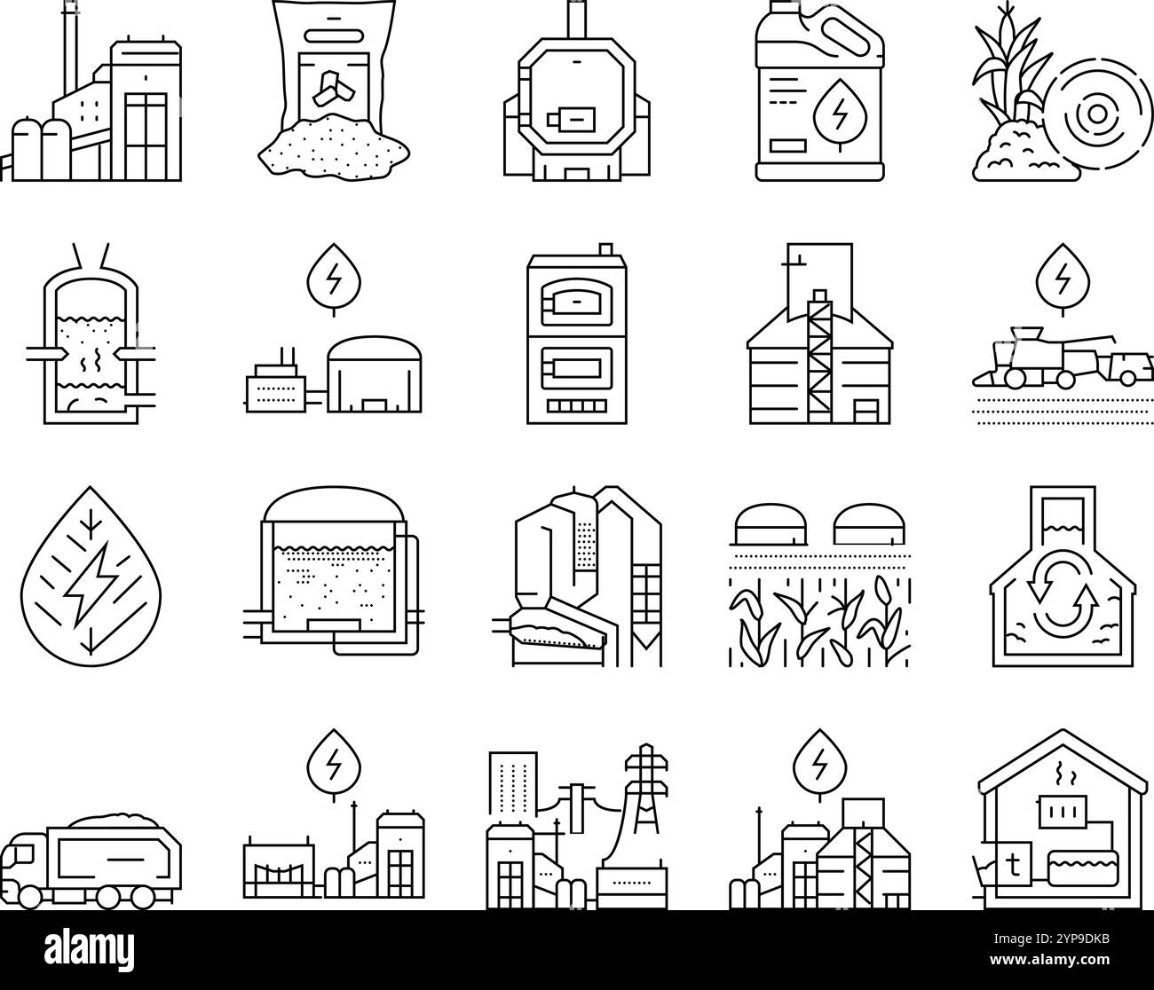 Biogas plant and nuclear power plant Stock Vector Images - Alamy