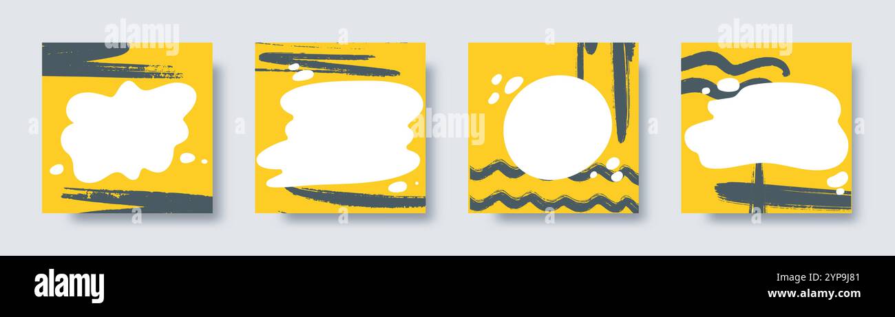 Writing Yellow Background Bright yellow backgrounds with grunge design and text bubbles. Set of ...
