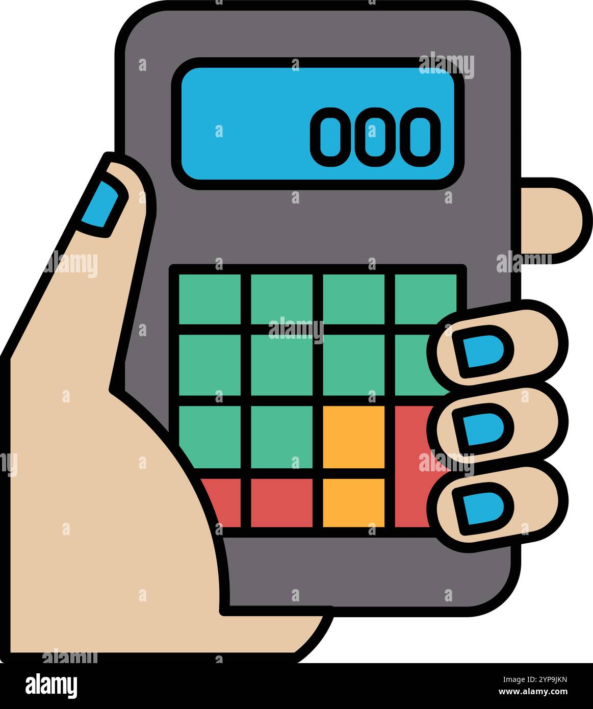 Hand Calculator Math A hand holding a calculator with the numbers Stock Vector Image & Art ...