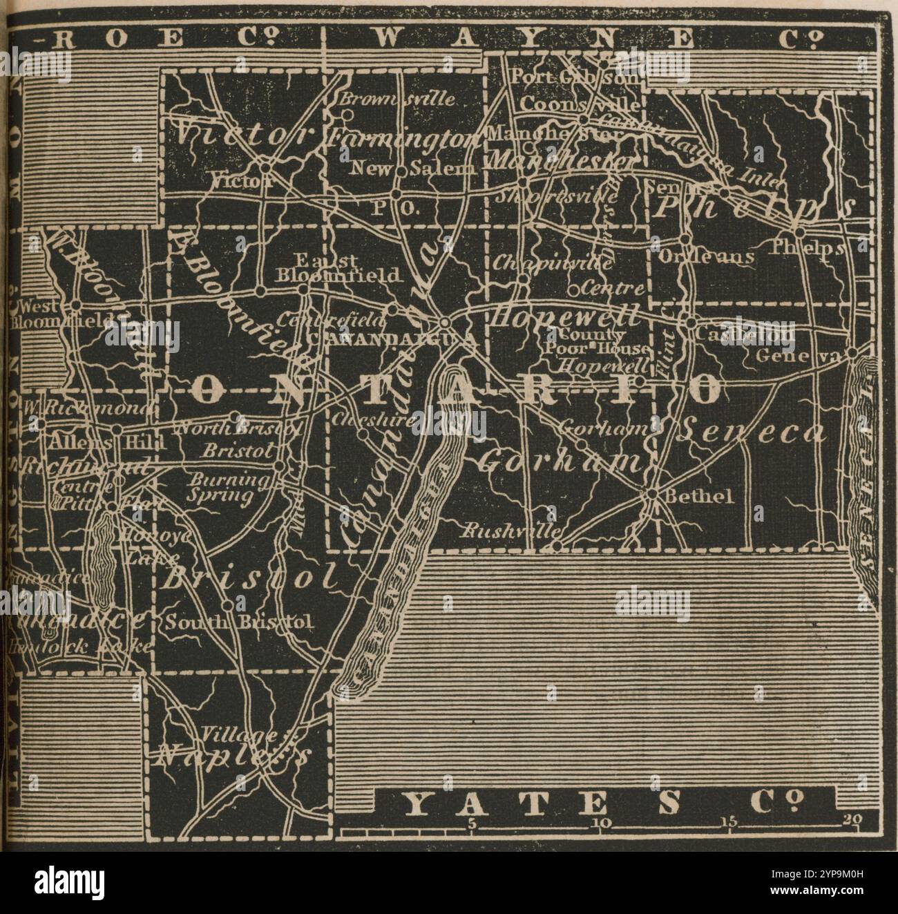 Ontario county map hi-res stock photography and images - Alamy
