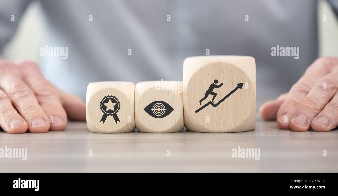 Wooden blocks with symbol of motivation concept Stock Photo - Alamy