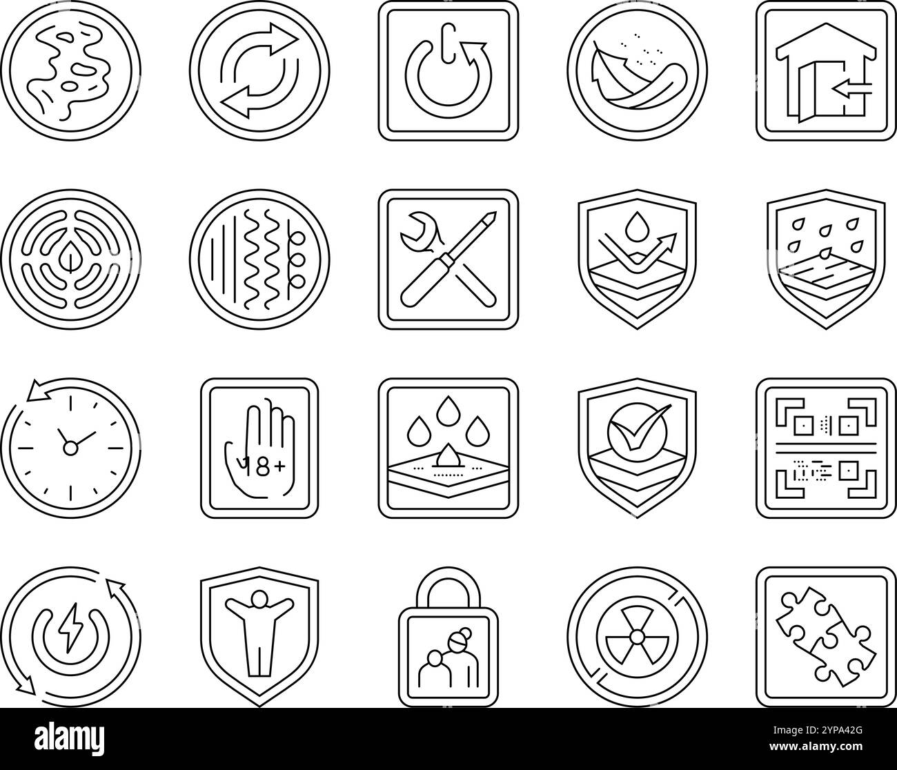 product caution label warning icons set vector Stock Vector Image & Art ...