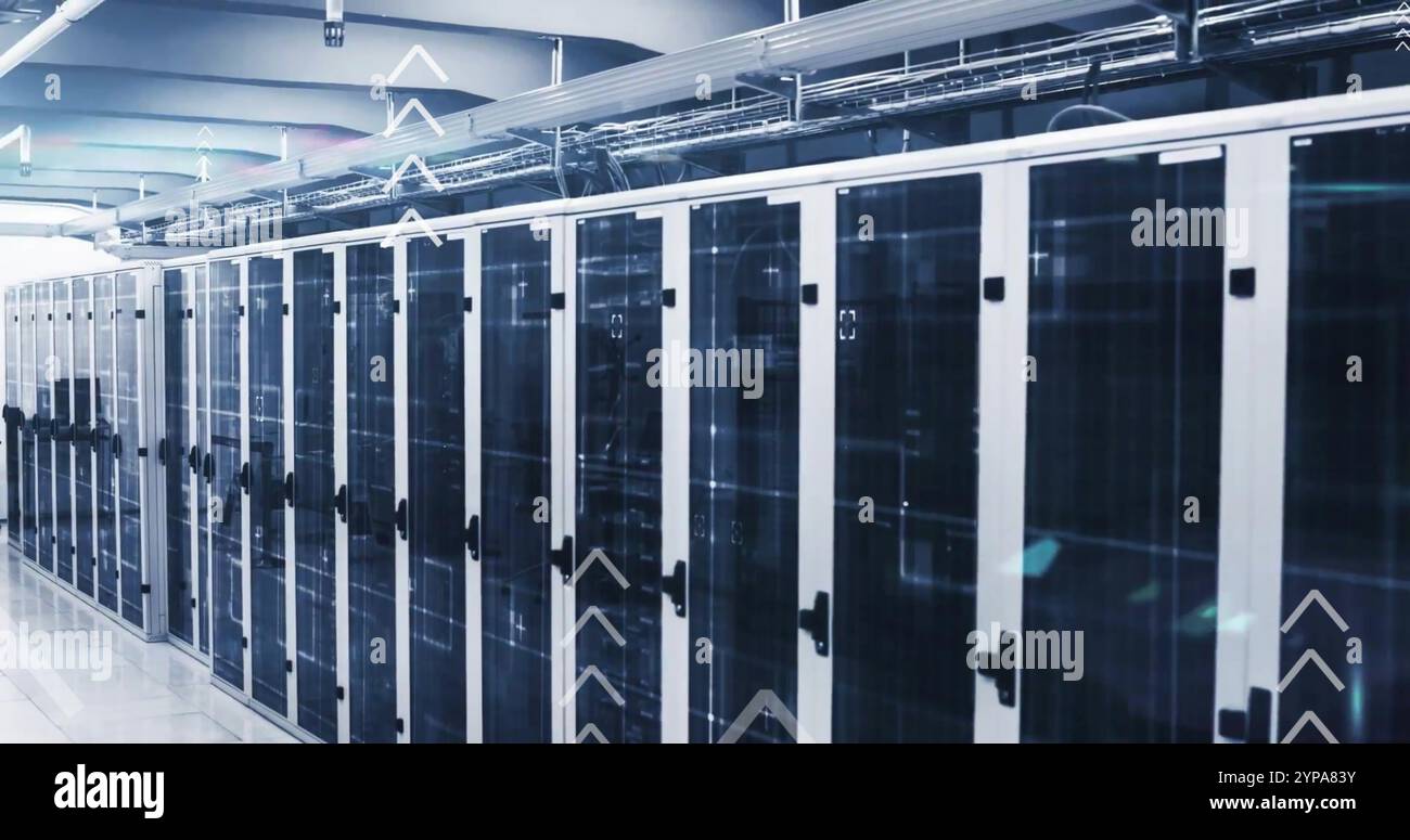 Image of data processing over computer servers Stock Photo