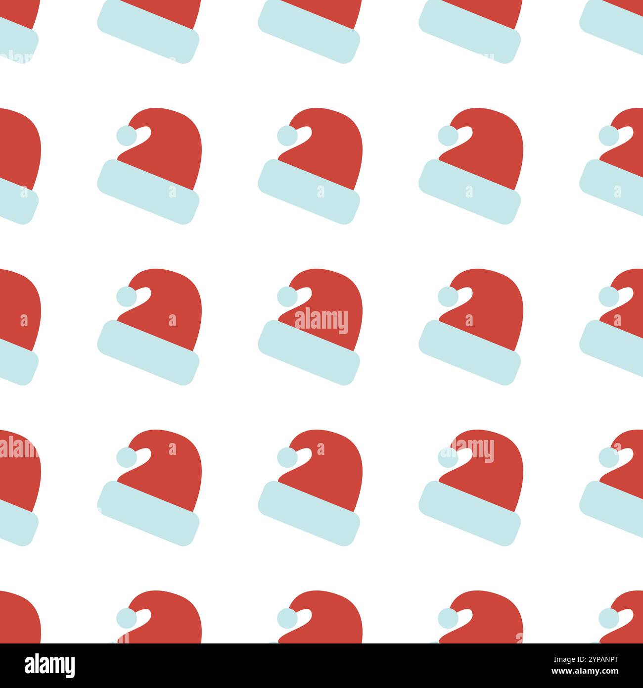 Seamless Pattern with Santa Claus Christmas hat. Vector illustration Stock Vector