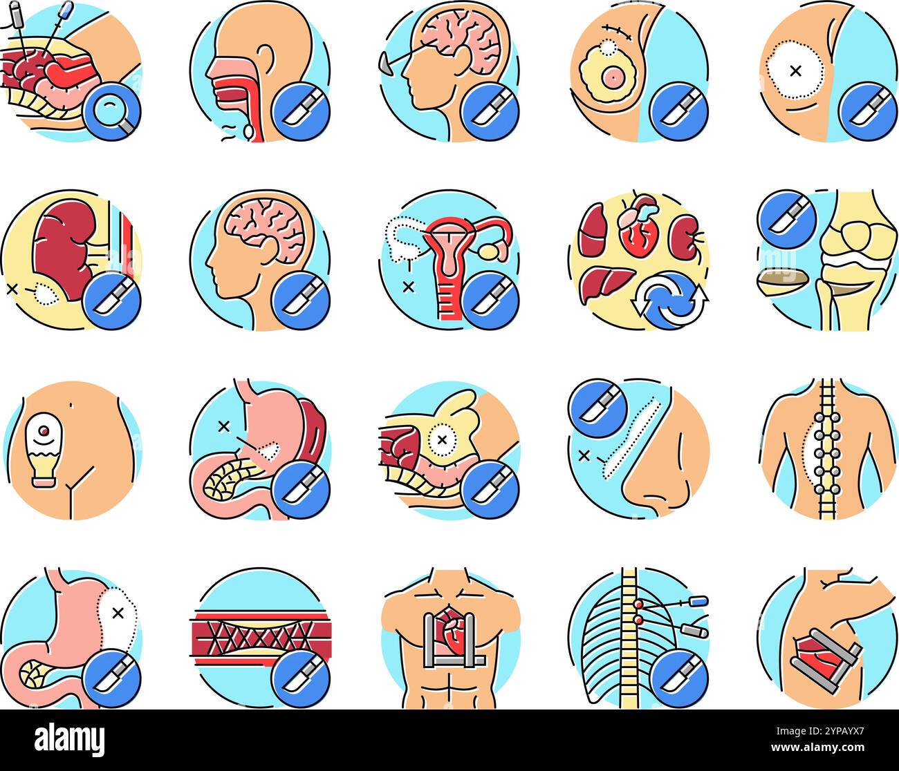 surgery hospital health icons set vector Stock Vector Image & Art - Alamy