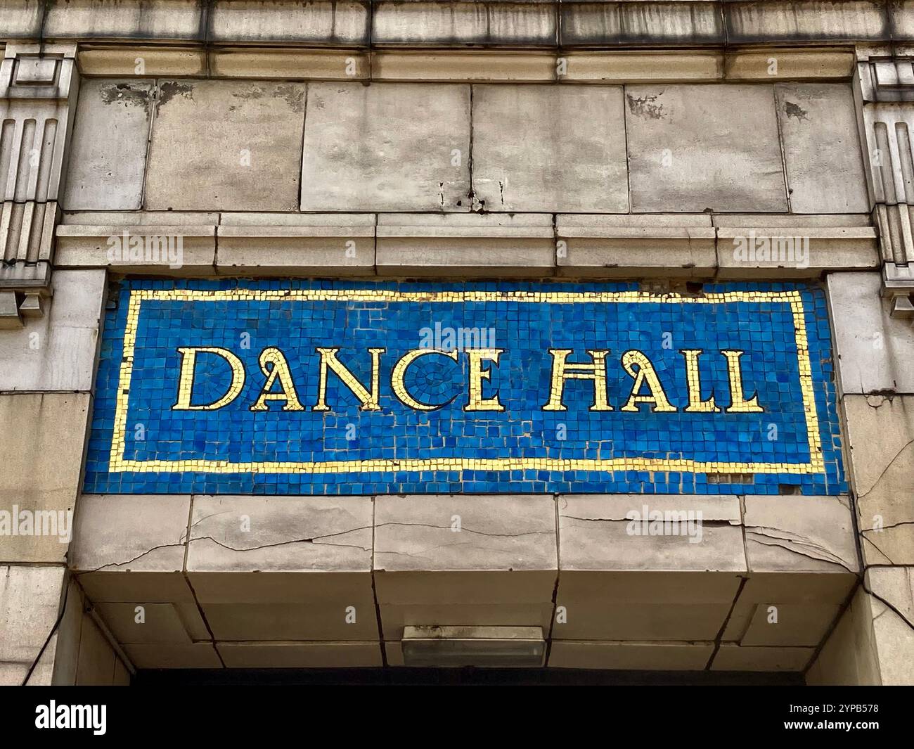 Dance Hall sign on side of old cinema and dance hall, Pontefract, West Yorkshire, UK - Smartphone Captured Stock Image