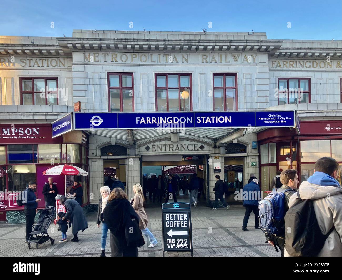 The historic Farringdon Underground Station, Central London, England, UK - Smartphone Captured Stock Image