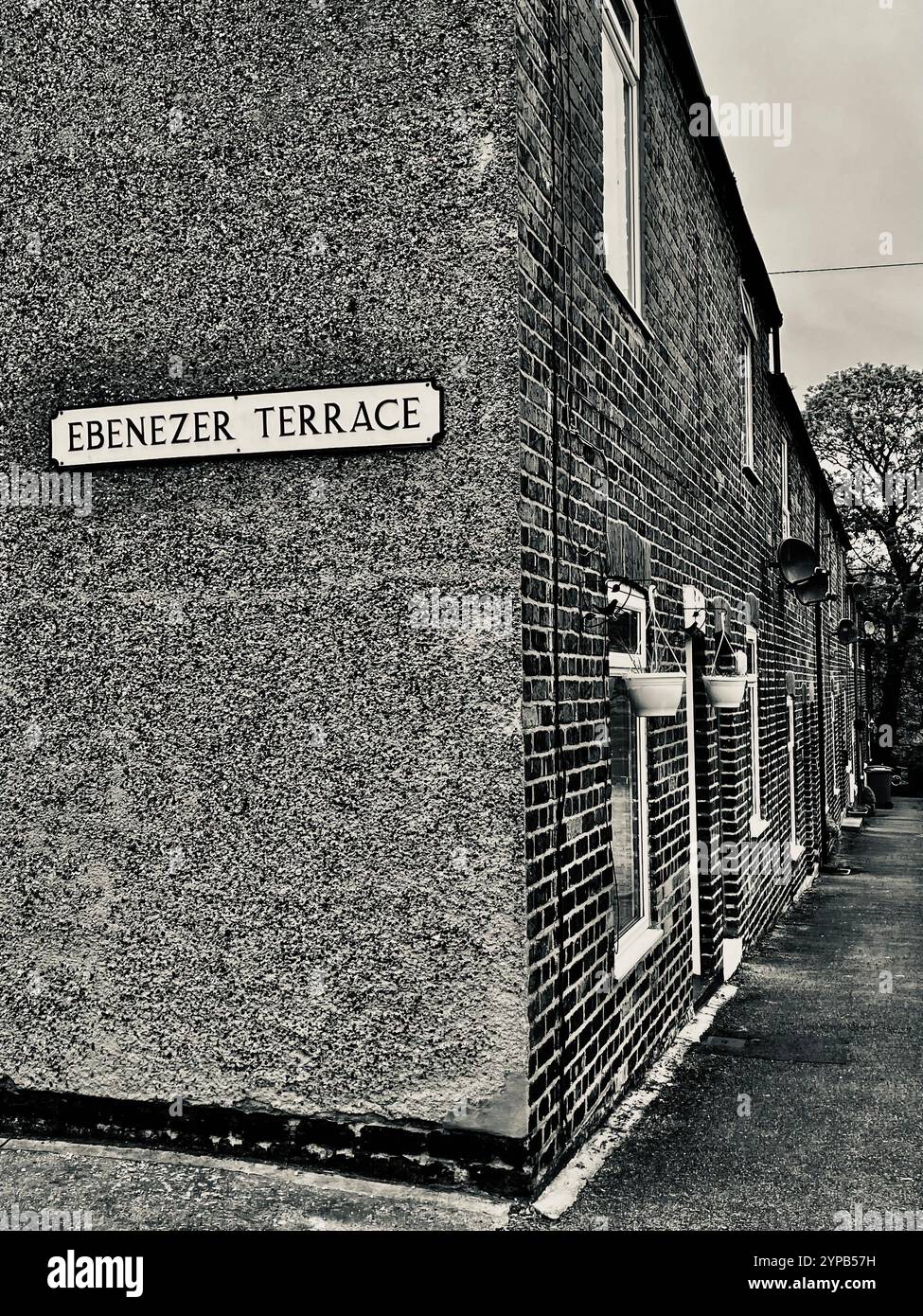 The wonderfully named Ebenezer Terrace, Filey, North Yorkshire east coast, northern England, UK - Smartphone Captured Stock Image