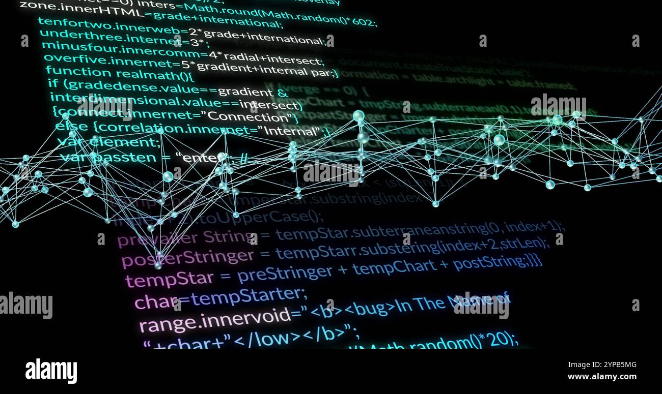 Image of scientific data processing over network of connections Stock Photo