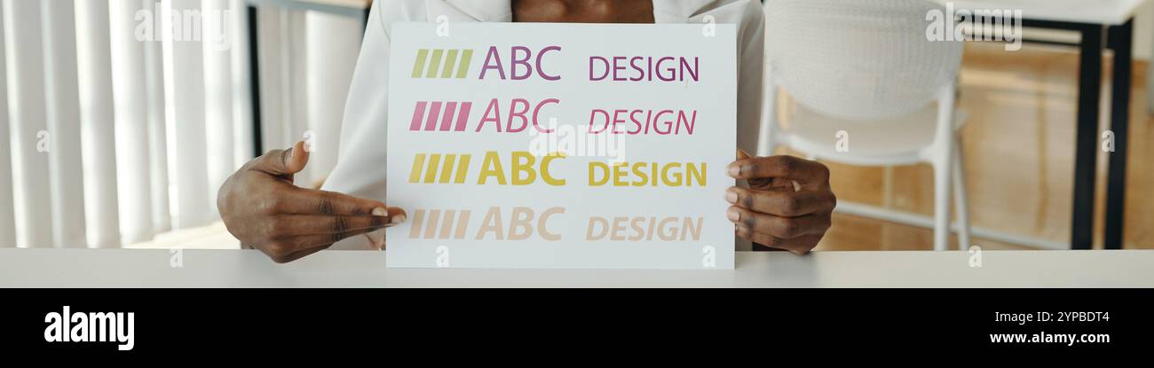 Showing Design Concepts on a Presentation Board Stock Photo