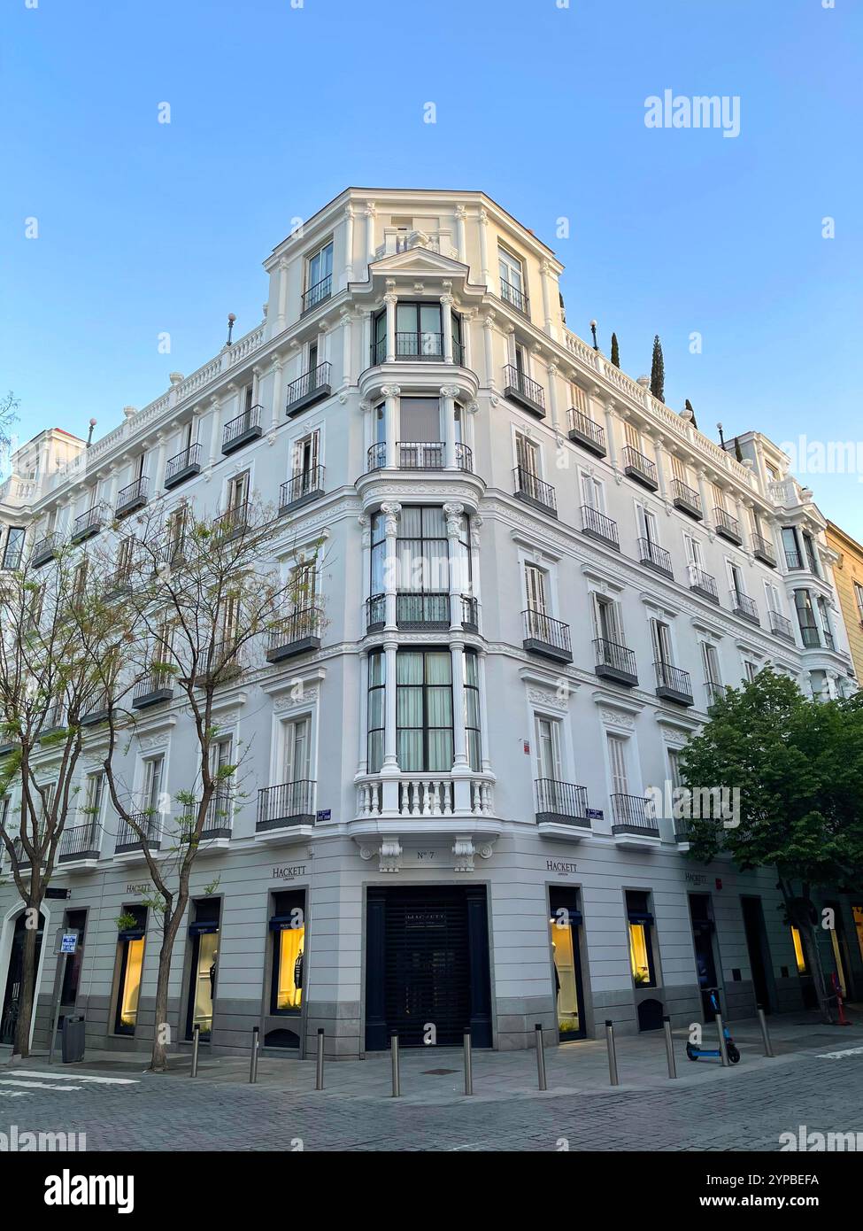 Facade of building. Claudio Coello street corner to Jorge Juan street, Madrid, Spain. - Smartphone Captured Stock Image