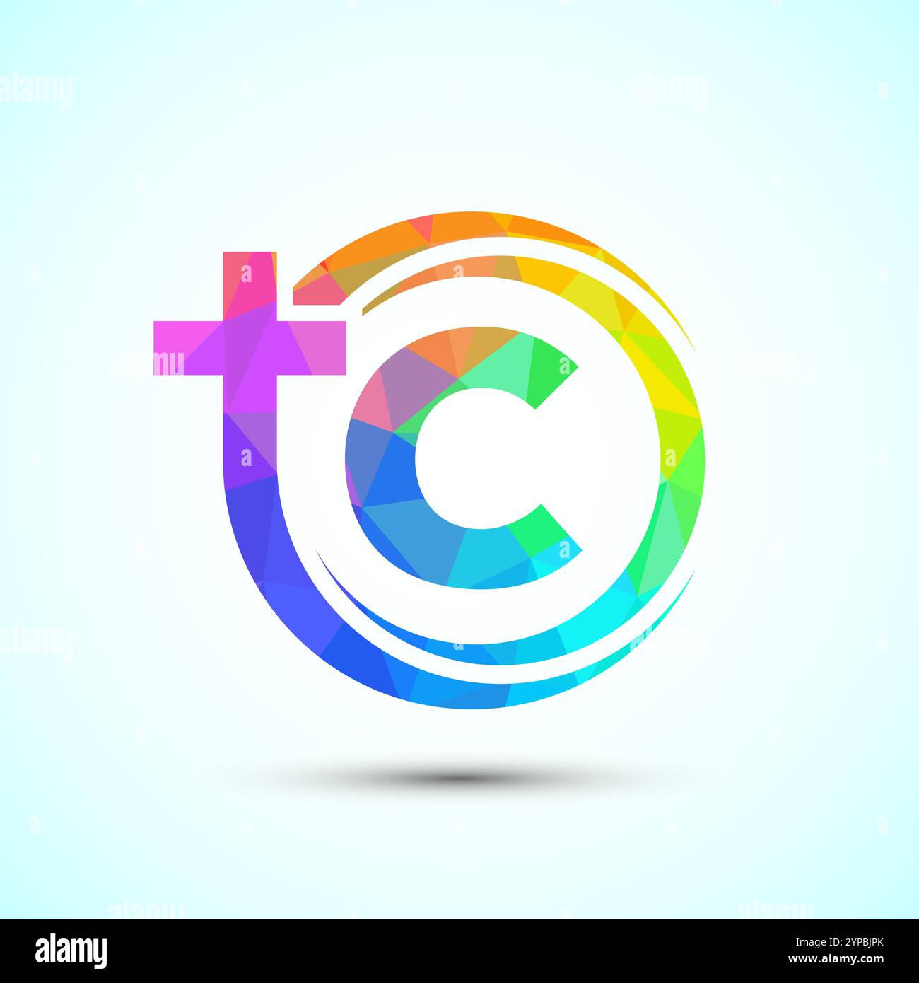 English alphabet with cross logo sign. The cross of Jesus logo for ...