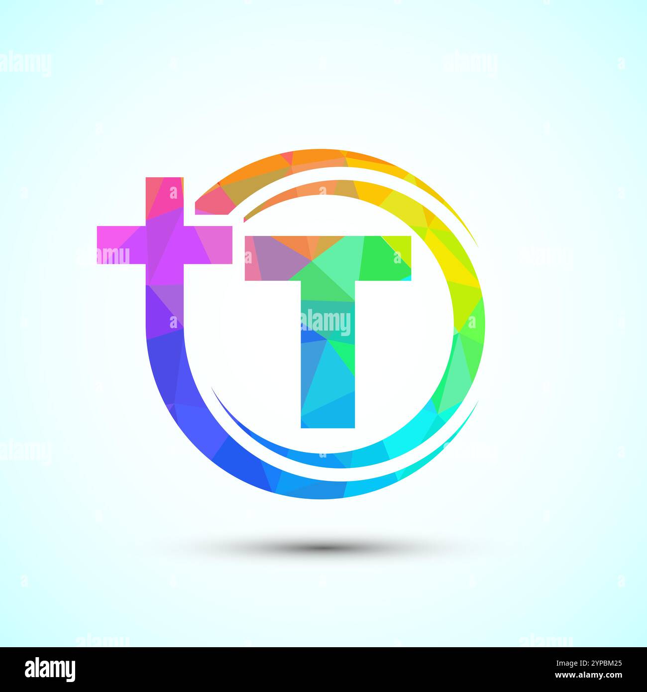 English alphabet with cross logo sign. The cross of Jesus logo for ...