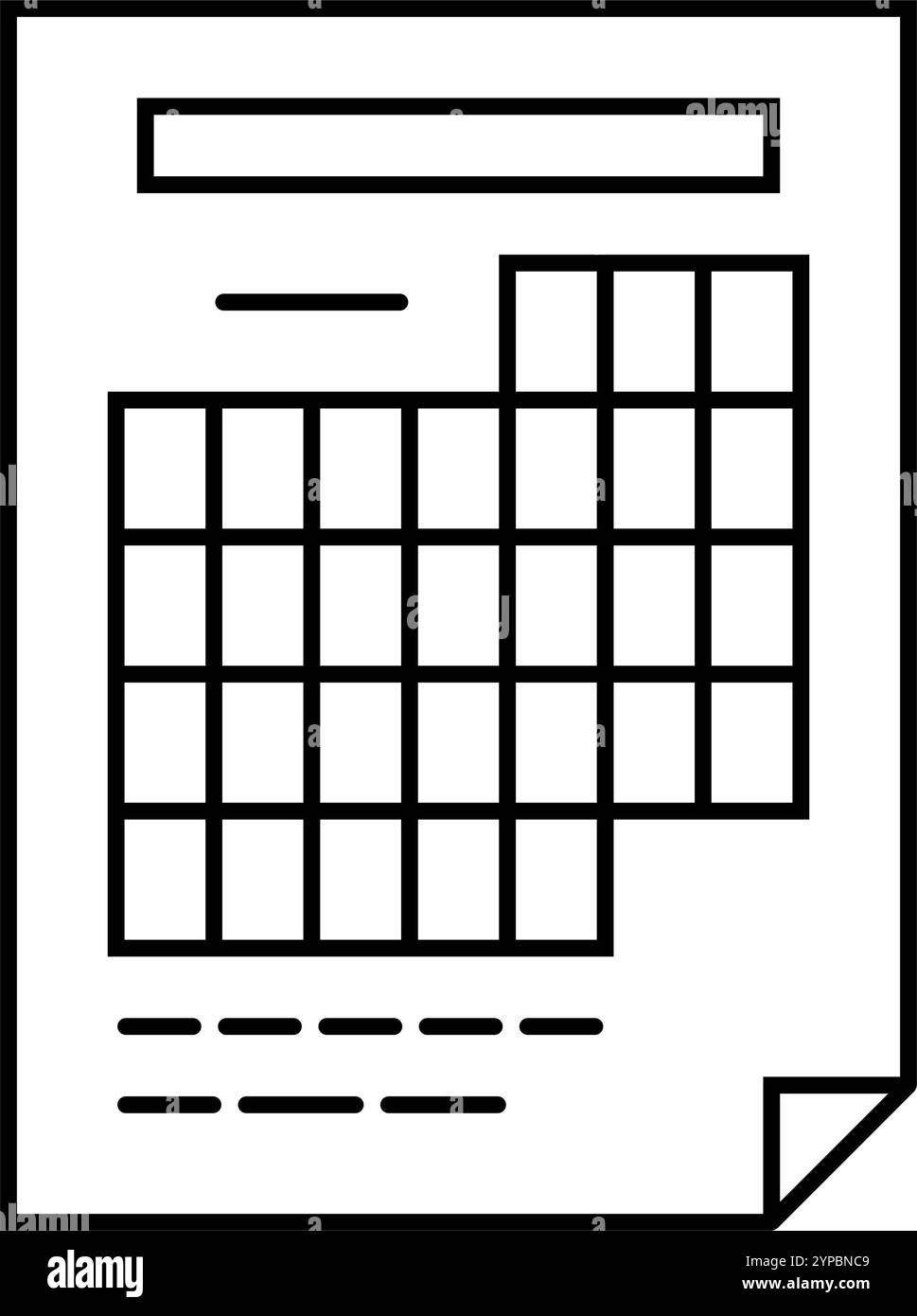 calendar grid list line icon vector illustration Stock Vector Image ...